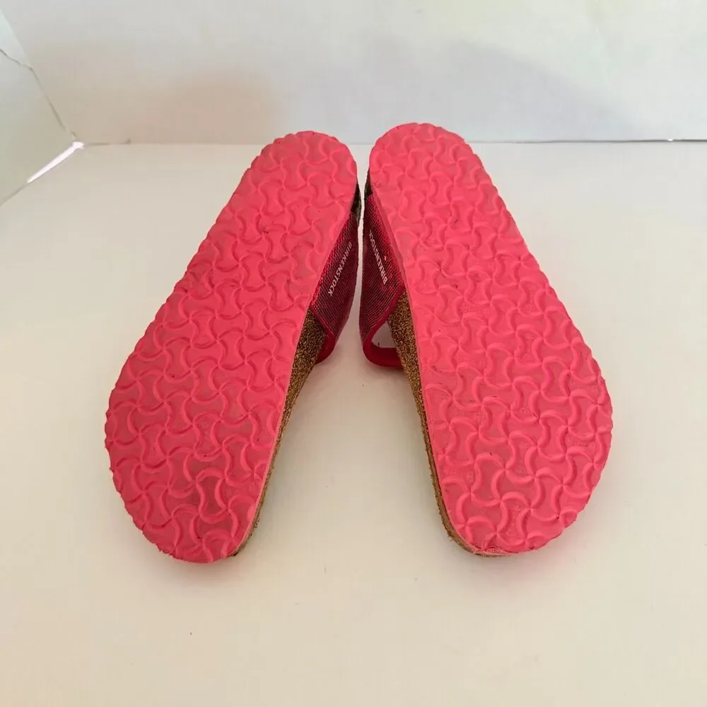 Birkenstock Gizeh Kids Hologram Pink Sandals, 32 Summer Shoe